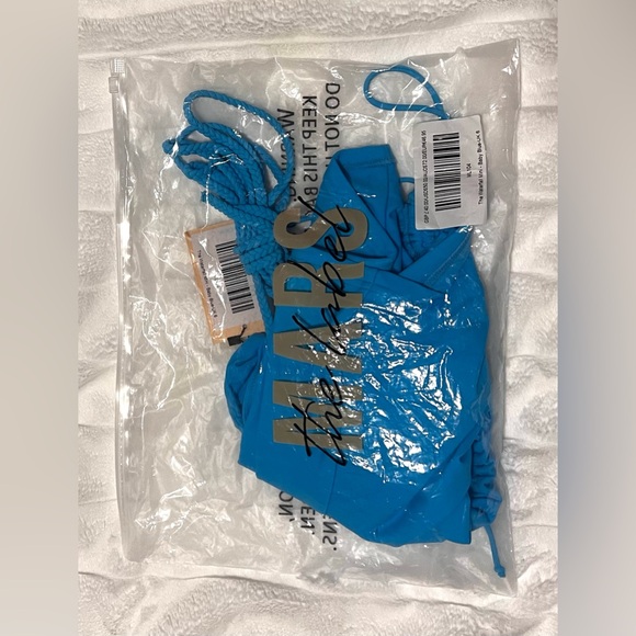 Mars The Label Sexy Waterfall Mini Baby Blue Dress - Picture 3 of 5